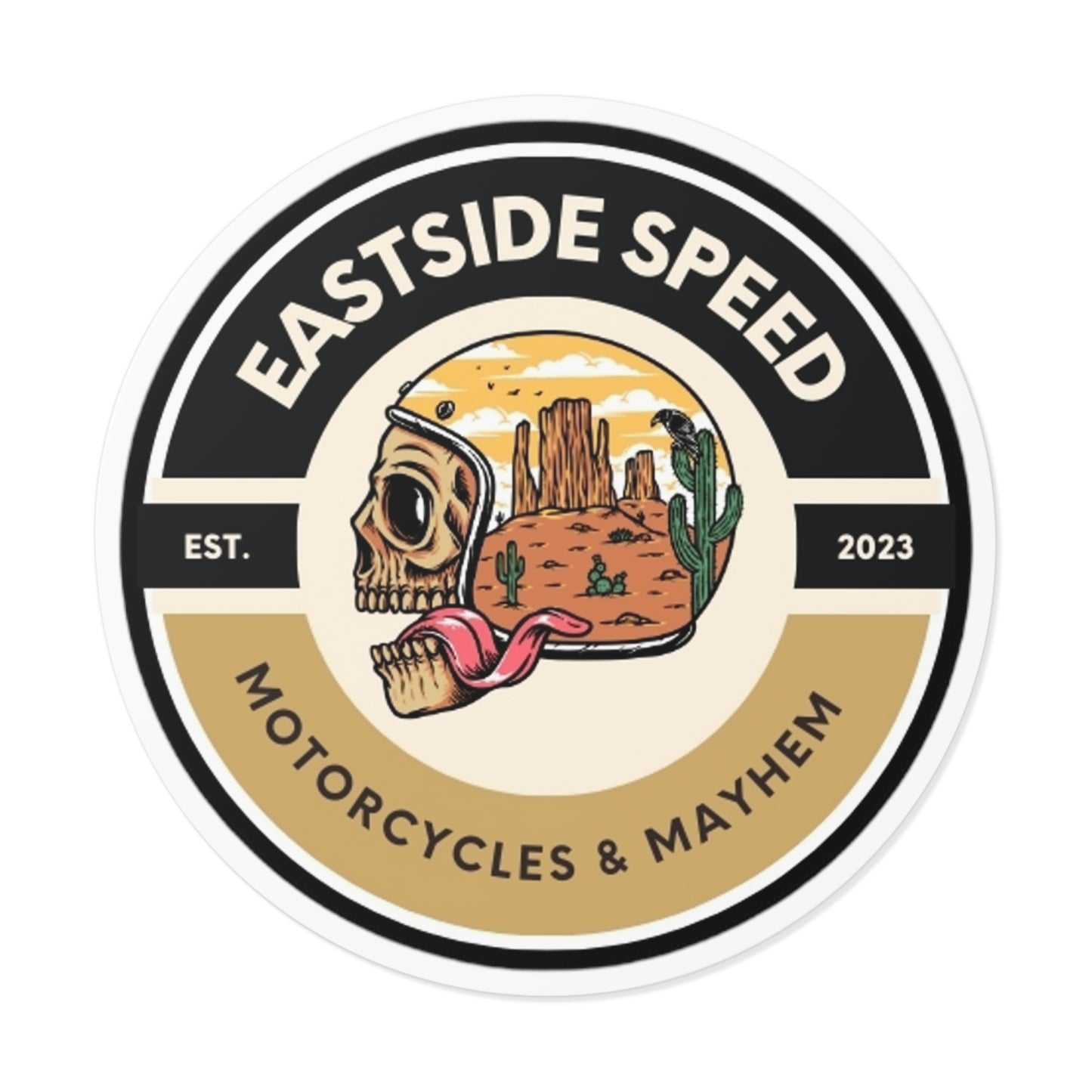 Eastside Speed Skull Logo Round Vinyl Stickers