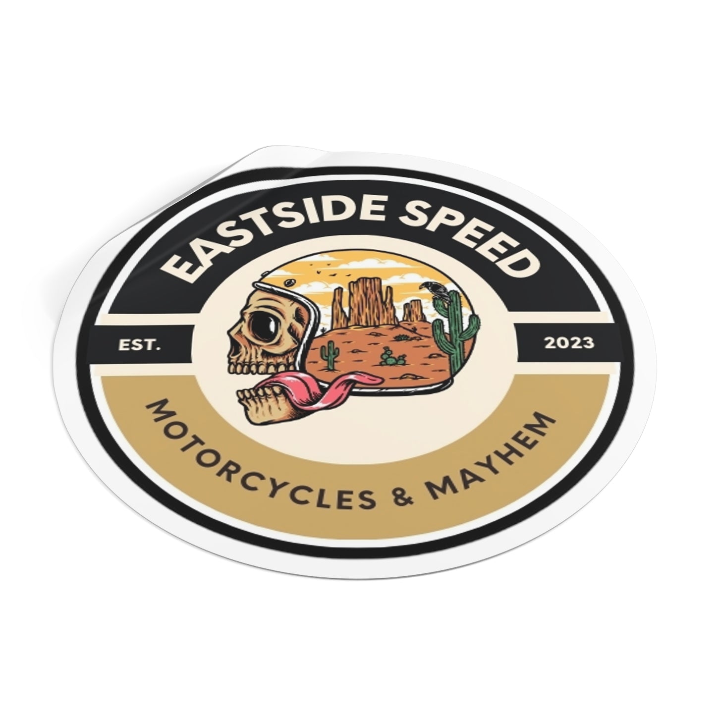 Eastside Speed Skull Logo Round Vinyl Stickers