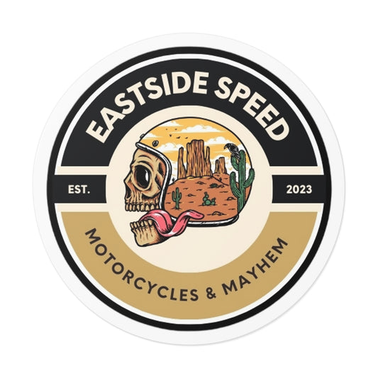 Eastside Speed Skull Logo Round Vinyl Stickers