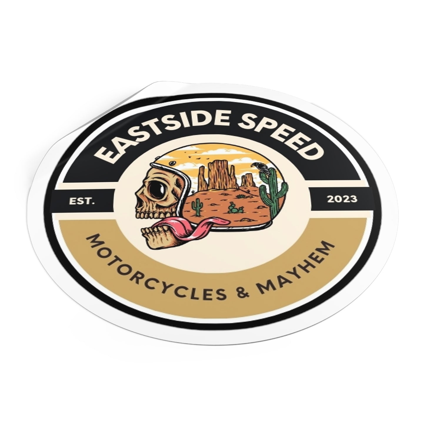 Eastside Speed Skull Logo Round Vinyl Stickers