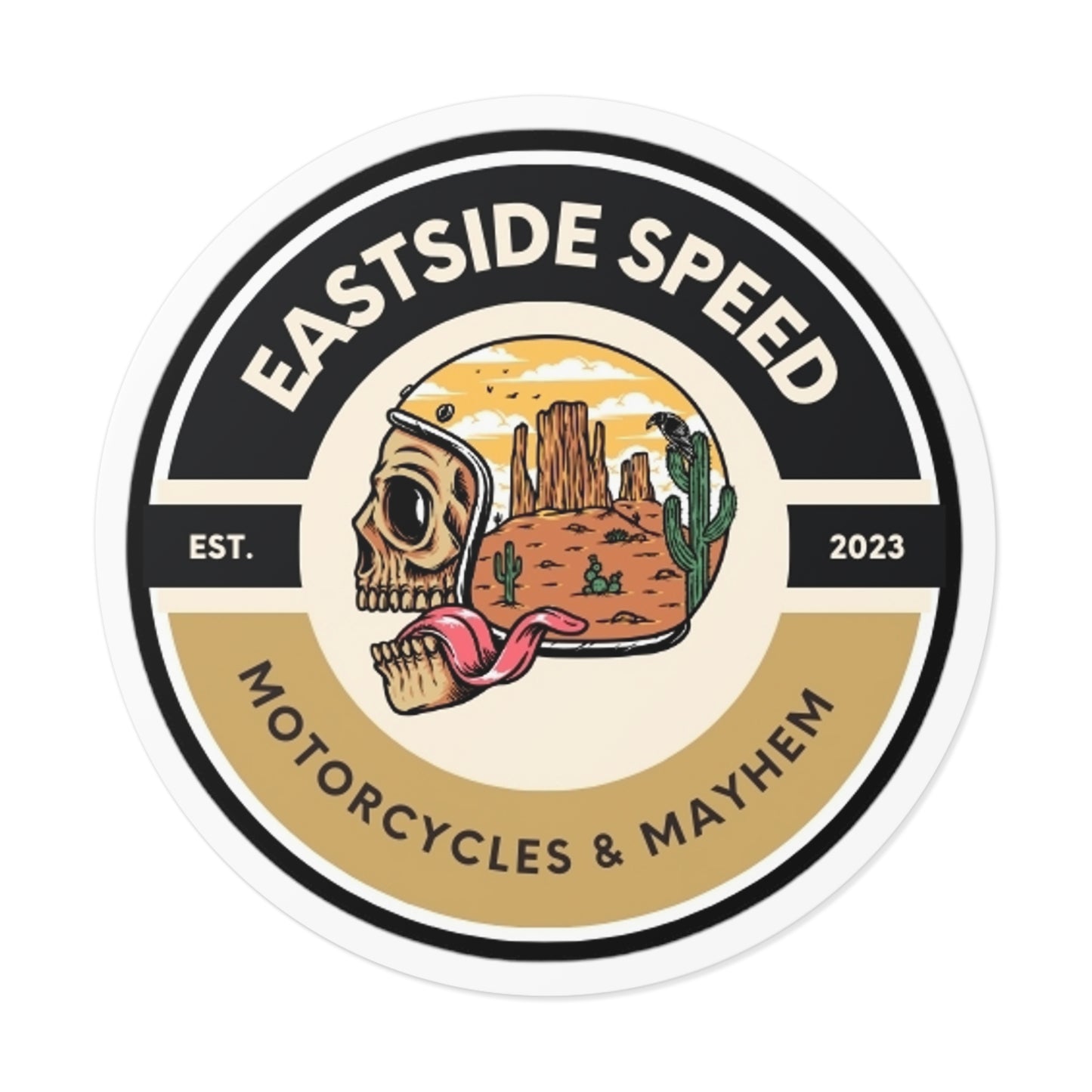 Eastside Speed Skull Logo Round Vinyl Stickers