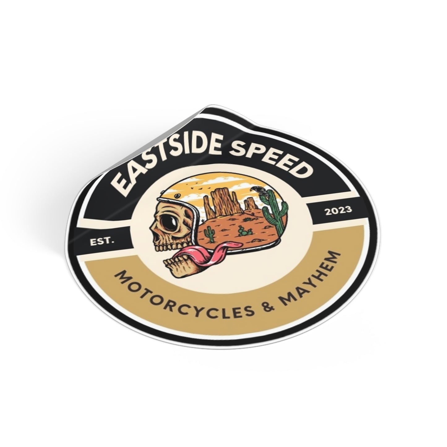 Eastside Speed Skull Logo Round Vinyl Stickers