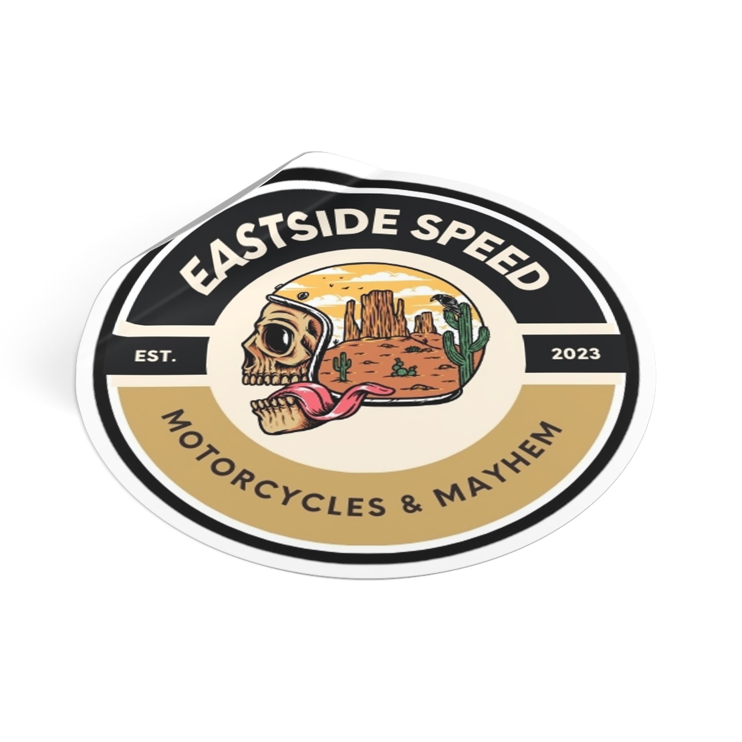 Eastside Speed Skull Logo Round Vinyl Stickers